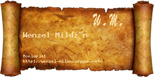 Wenzel Milán névjegykártya